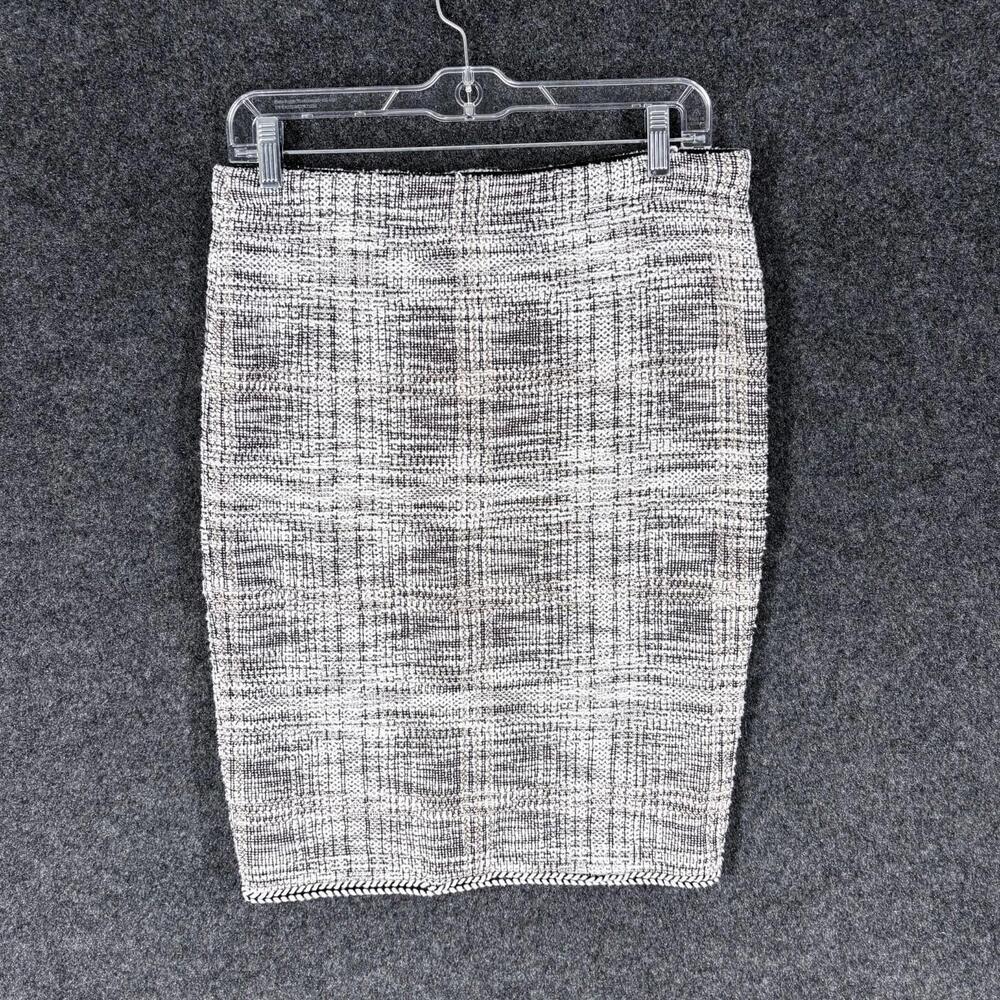 Max Studio Skirt Women M Medium Gray Pencil Midi Mid Rise Pull On Cotton Casual